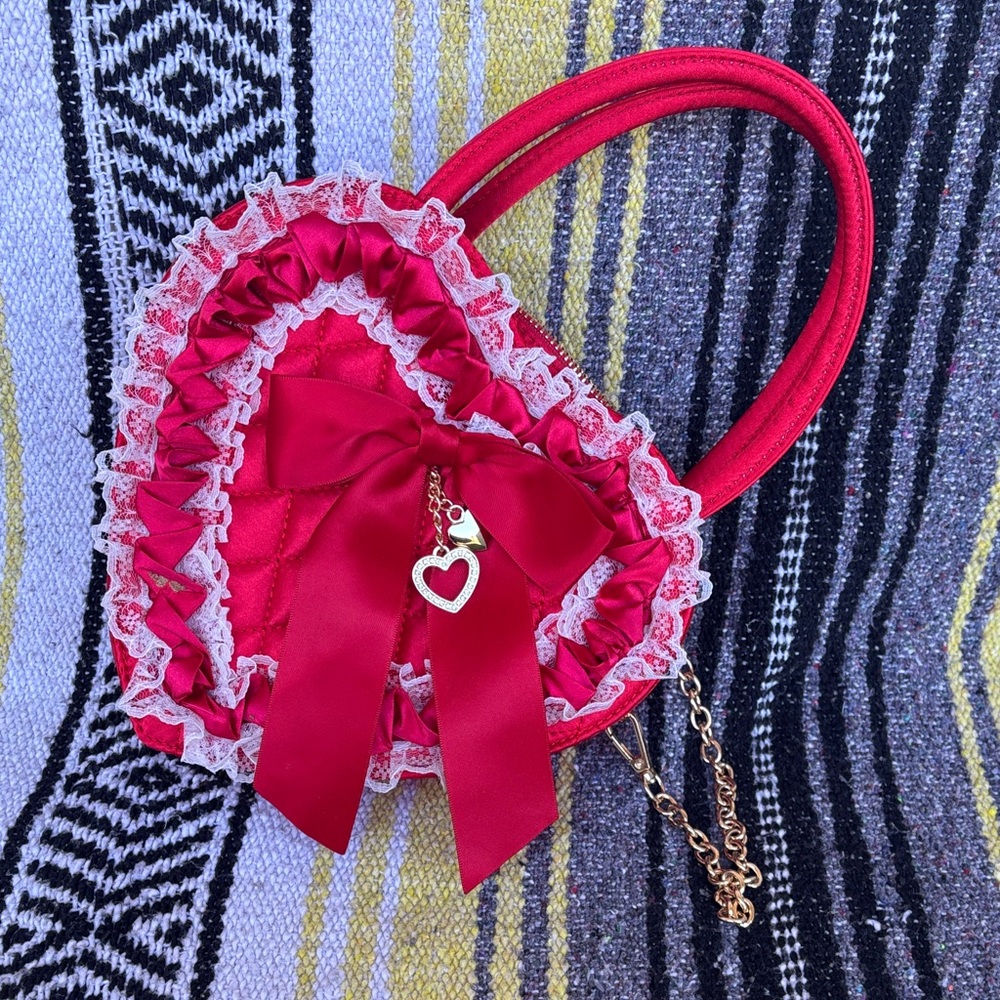 Sugar Thrillz Dolls kill Red Heart Mini Bag with Lace and Bow